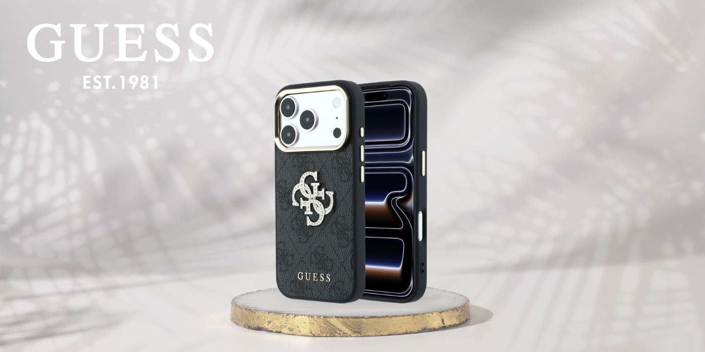 Dėklas Guess 4G & Big Strass Logo Case, skirta iPhone 17 Pro Max / 18 Pro Max – Juoda aprašymas - Prekės nuotrauka