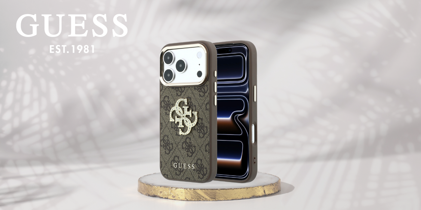Dėklas Guess 4G & Big Strass Logo Case, skirtas iPhone 17 Pro Max / 18 Pro Max – ruda aprašymas - Prekės nuotrauka