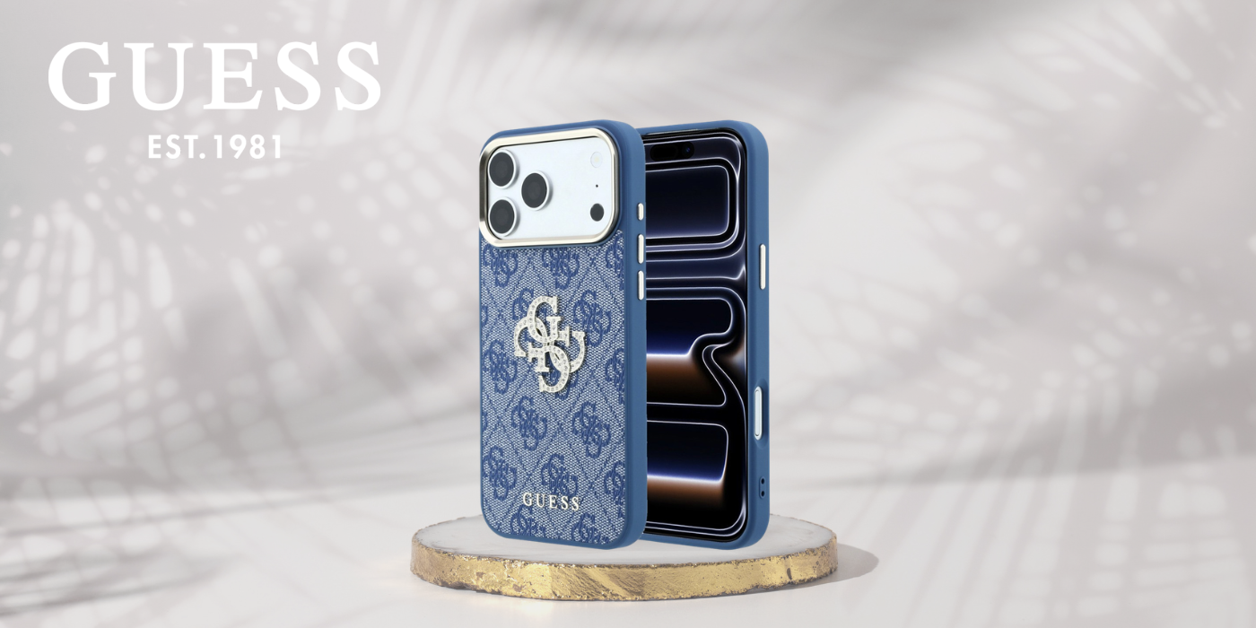 Dėklas Guess 4G & Big Strass Logo Case for iPhone 18 Pro / 17 Pro - Mėlyna aprašymas - Prekės nuotrauka
