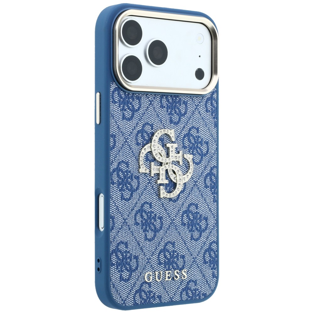Dėklas Guess 4G & Big Strass Logo Case for iPhone 18 Pro Max / 17 Pro Max - Mėlyna aprašymas - Prekės nuotrauka