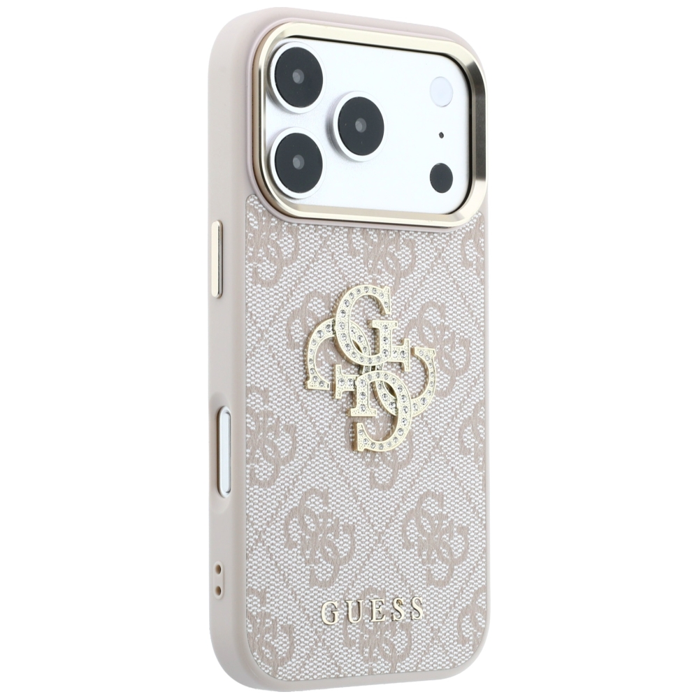 Dėklas Guess 4G & Big Strass Logo Case, skirta iPhone 17 Pro / 18 Pro - Rožinė aprašymas - Prekės nuotrauka