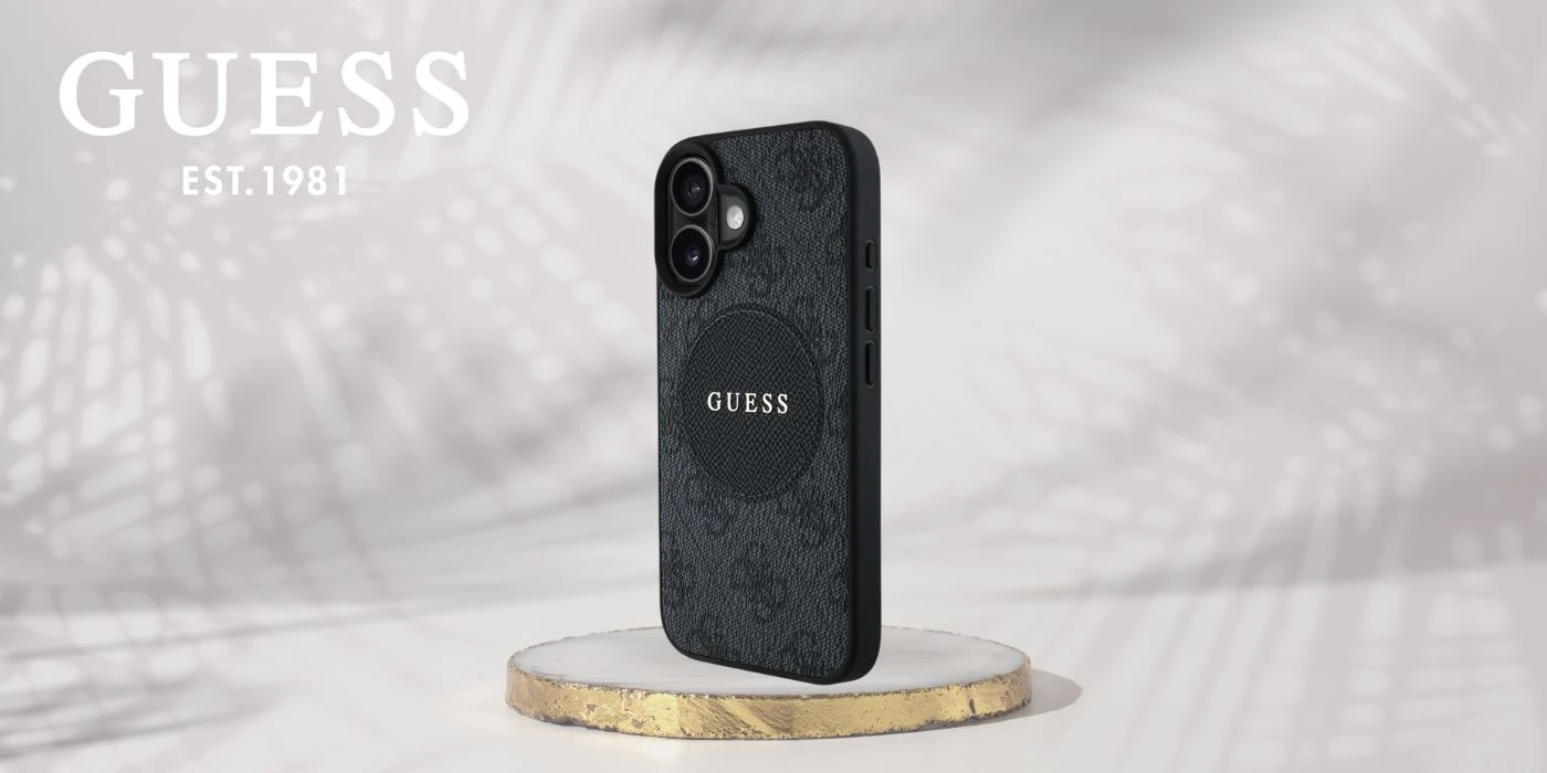 Guess 4G Circle Classic Logo MagSafe dėklas iPhone 16 - juodas aprašymas - Prekės nuotrauka