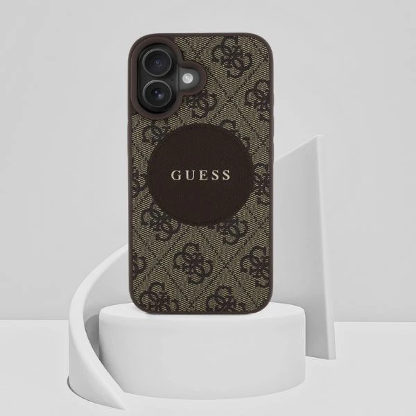 Guess 4G Circle Classic Logo MagSafe dėklas iPhone 16 - ruda aprašymas - Prekės nuotrauka Guess 4G Circle Classic Logo MagSafe dėklas iPhone 16 - ruda aprašymas - Prekės nuotrauka