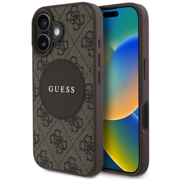 Guess 4G Circle Classic Logo MagSafe dėklas iPhone 16 - ruda aprašymas - Prekės nuotrauka Guess 4G Circle Classic Logo MagSafe dėklas iPhone 16 - ruda aprašymas - Prekės nuotrauka