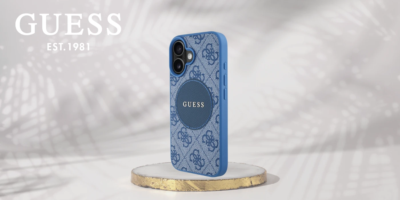 Guess 4G Circle Classic Logo MagSafe dėklas iPhone 16 - mėlynas aprašymas - Prekės nuotrauka