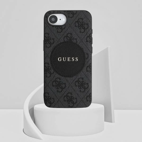 Guess 4G Circle Classic Logo MagSafe dėklas iPhone 16e - juodas aprašymas - Prekės nuotrauka