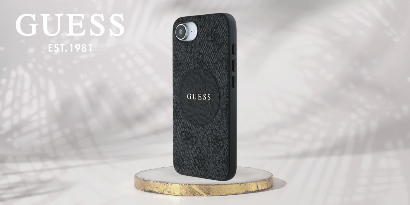 Guess 4G Circle Classic Logo MagSafe dėklas iPhone 16e - juodas aprašymas - Prekės nuotrauka