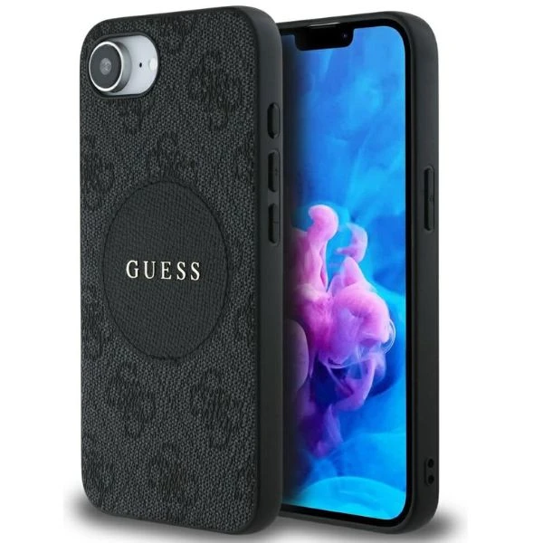 Guess 4G Circle Classic Logo MagSafe dėklas iPhone 16e - juodas aprašymas - Prekės nuotrauka