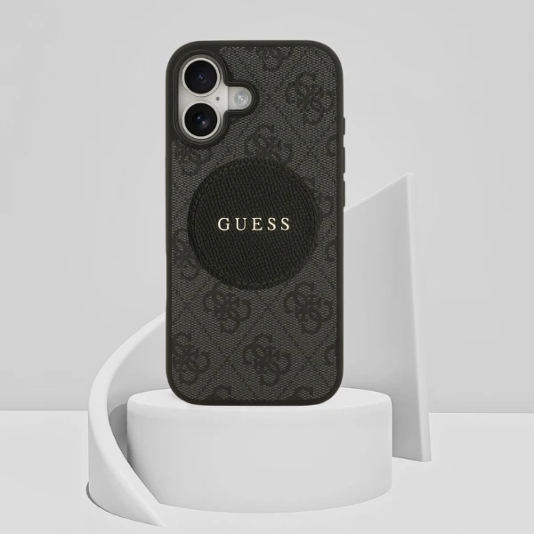 „Guess 4G Circle Classic Logo MagSafe“ dėklas, skirtas iPhone 17 - juodas aprašymas - Prekės nuotrauka
