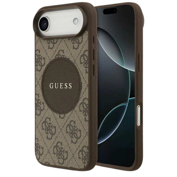 „Guess 4G Circle Classic Logo MagSafe“ dėklas, skirtas „iPhone Air“ – rudas aprašymas - Prekės nuotrauka