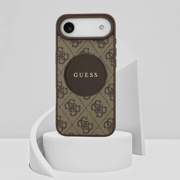 „Guess 4G Circle Classic Logo MagSafe“ dėklas, skirtas „iPhone Air“ – rudas aprašymas - Prekės nuotrauka