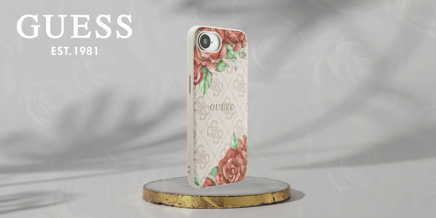 Guess 4G Flowers Print MagSafe iPhone 16e Dėklas - Rožinė aprašymas - Prekės nuotrauka