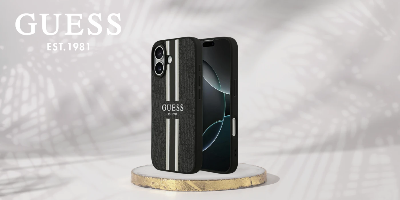 „Guess 4G“ dryžuotas „MagSafe“ dėklas, skirtas „iPhone 17“ - juodas aprašymas - Prekės nuotrauka „Guess 4G“ dryžuotas „MagSafe“ dėklas, skirtas „iPhone 17“ - juodas aprašymas - Prekės nuotrauka