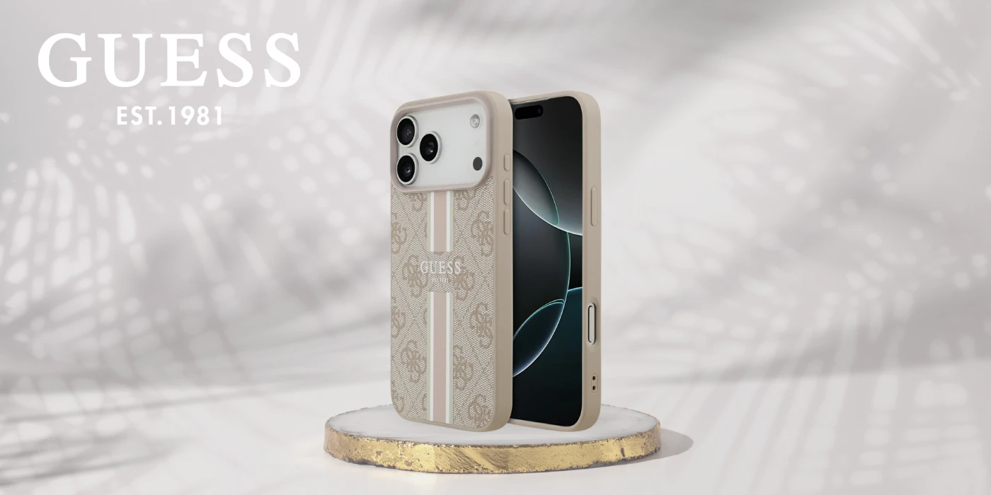 Dėklas Guess 4G Printed Stripes MagSafe case for iPhone 17 Pro Max - pink aprašymas - Prekės nuotrauka