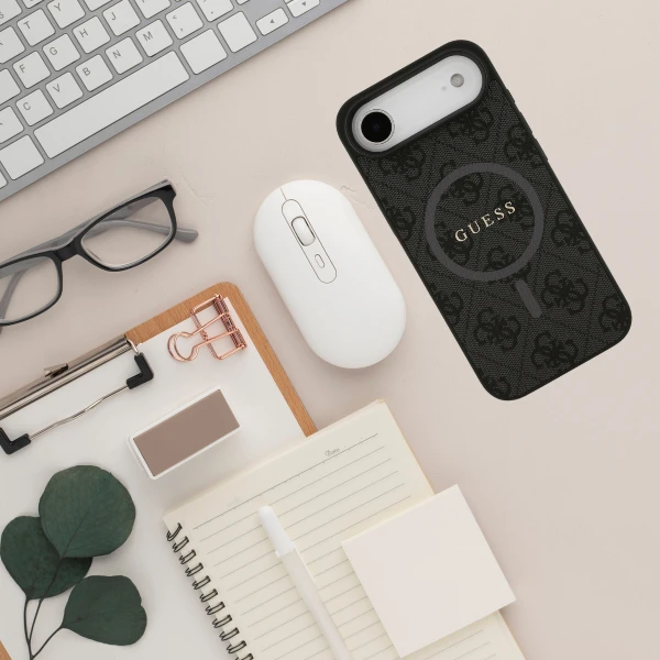 Dėklas Guess 4G Ring Classic Logo MagSafe case for iPhone 17 Air - juodas aprašymas - Prekės nuotrauka