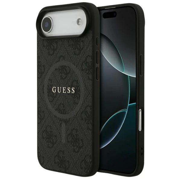 Dėklas Guess 4G Ring Classic Logo MagSafe case for iPhone 17 Air - juodas aprašymas - Prekės nuotrauka