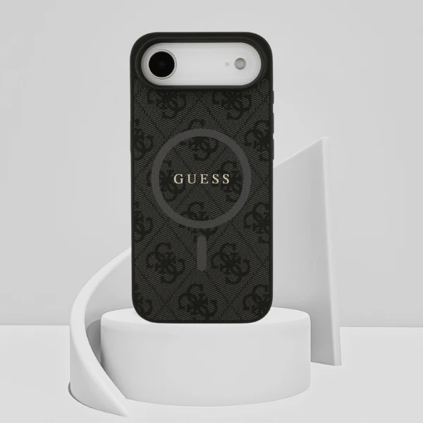 Dėklas Guess 4G Ring Classic Logo MagSafe case for iPhone 17 Air - juodas aprašymas - Prekės nuotrauka