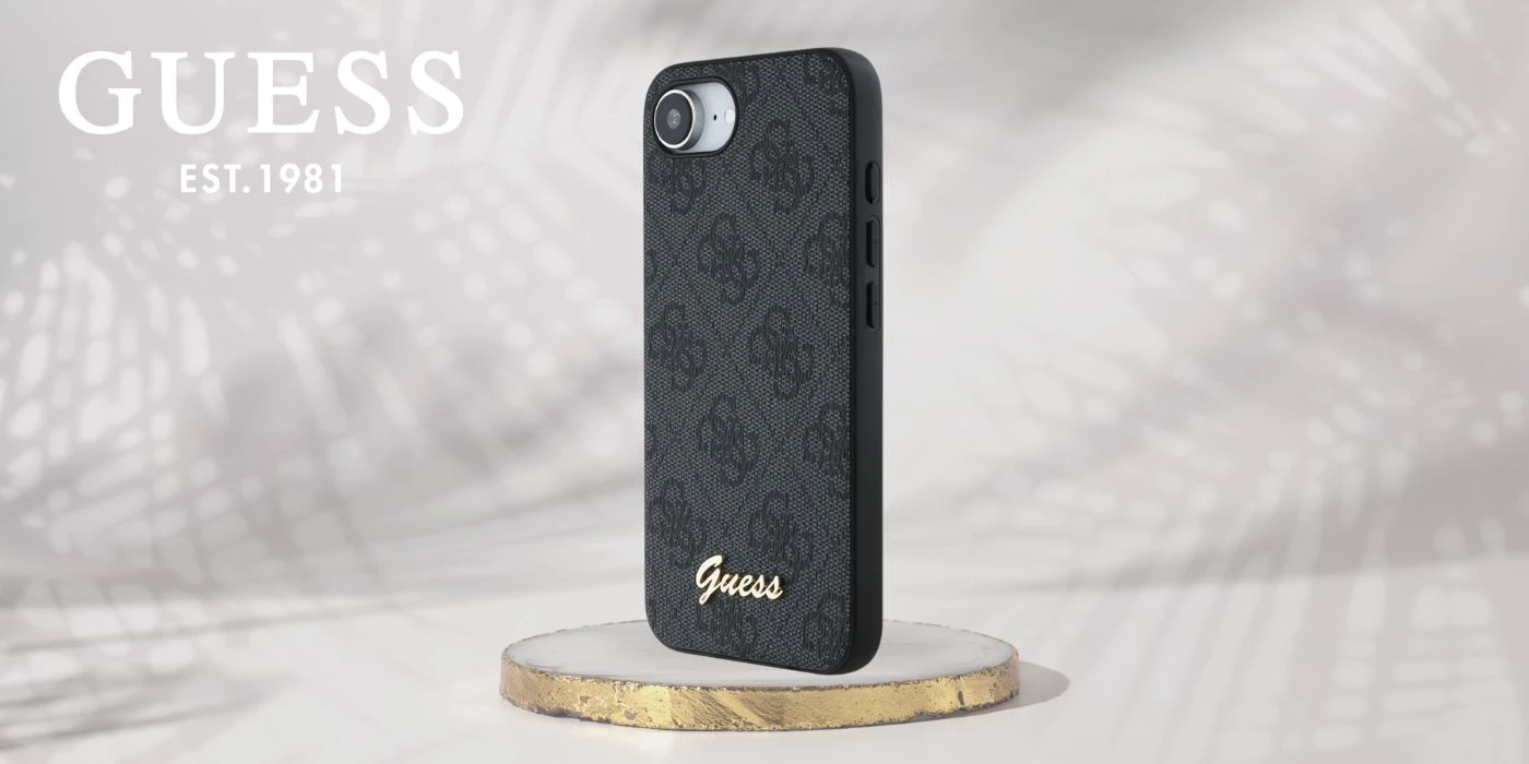 Guess 4G Script Logo MagSafe dėklas iPhone 16e - juodas aprašymas - Prekės nuotrauka Guess 4G Script Logo MagSafe dėklas iPhone 16e - juodas aprašymas - Prekės nuotrauka