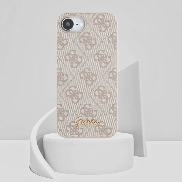 Dėklas Guess 4G Script Logo MagSafe iPhone 16e Case - Rožinė aprašymas - Prekės nuotrauka Dėklas Guess 4G Script Logo MagSafe iPhone 16e Case - Rožinė aprašymas - Prekės nuotrauka