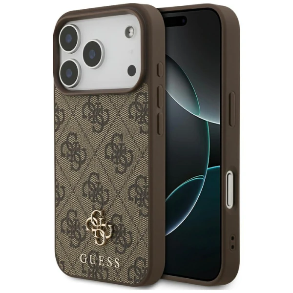 „Guess 4G“ mažas klasikinis „MagSafe“ dėklas su logotipu, skirtas „iPhone 17 Pro“ – ruda aprašymas - Prekės nuotrauka „Guess 4G“ mažas klasikinis „MagSafe“ dėklas su logotipu, skirtas „iPhone 17 Pro“ – ruda aprašymas - Prekės nuotrauka