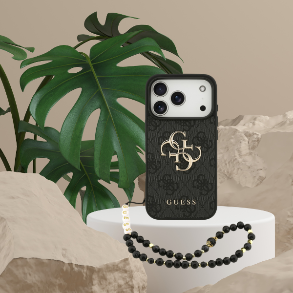 Dėklas Guess 4G Strap 4G Classic Logo Case for iPhone 18 Pro / 17 Pro - Juodas aprašymas - Prekės nuotrauka