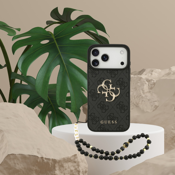 Dėklas Guess 4G Strap 4G Classic Logo Case for iPhone 18 Pro Max / 17 Pro Max - Juodas aprašymas - Prekės nuotrauka