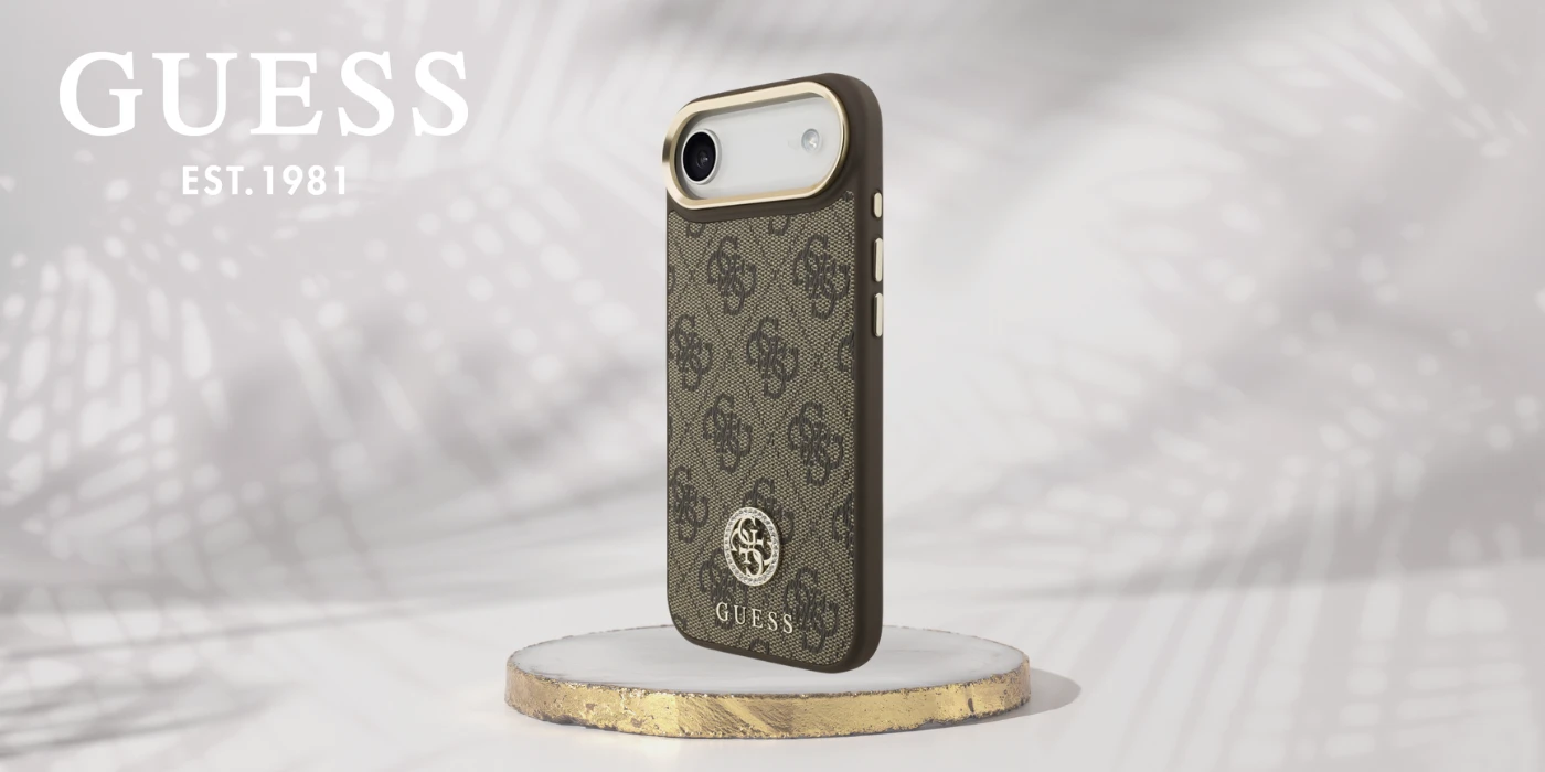 Dėklas Guess 4G Strass Logo MagSafe Case for iPhone Air - Brown aprašymas - Prekės nuotrauka