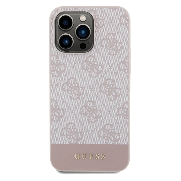 Dėklas Guess 4G Bottom Stripe Collection - Apple iPhone 15 Pro Max Case pink aprašymas - Prekės nuotrauka