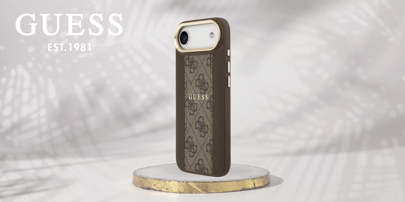 „Guess 4G Stripe MagSafe“ dėklas, skirtas „iPhone Air“ – rudas aprašymas - Prekės nuotrauka