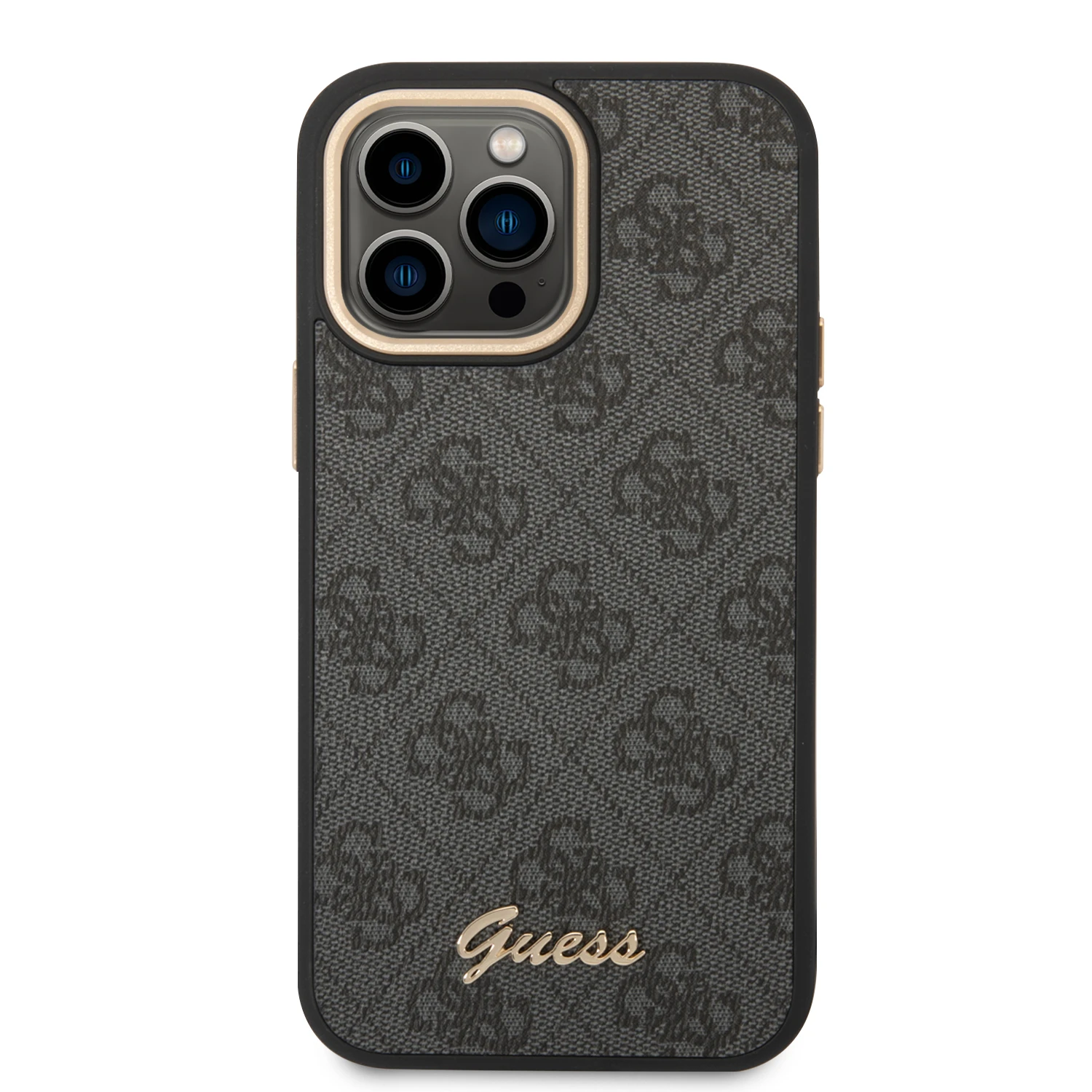 „Guess 4G Vintage Gold Logo“ dėklas, skirtas „iPhone 14 Pro“ - juodas aprašymas - Prekės nuotrauka „Guess 4G Vintage Gold Logo“ dėklas, skirtas „iPhone 14 Pro“ - juodas aprašymas - Prekės nuotrauka