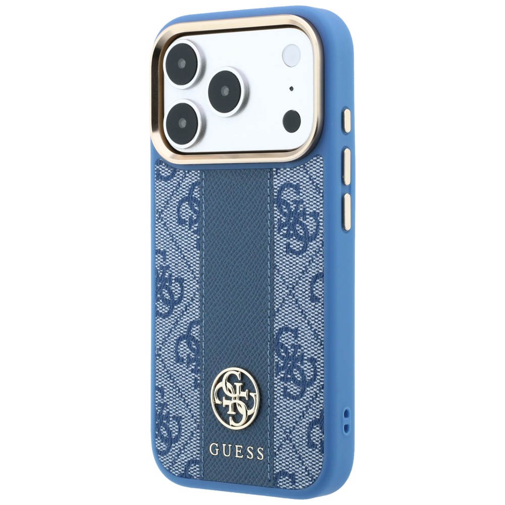 Dėklas Štai vertimas: **Guess 4G with Stripe Round and Classic Logos MagSafe Case for iPhone 17 Pro / 18 Pro - Mėlyna** Šis tekstas jau yra lietuvių kalba, todėl jo versti nereikia. aprašymas - Prekės nuotrauka