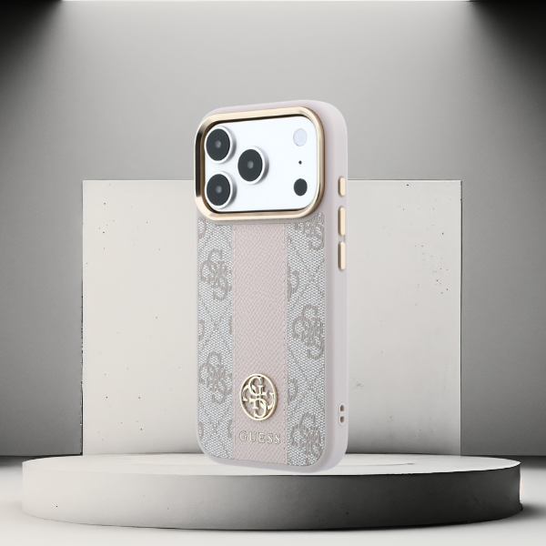 Dėklas Guess 4G “Stripe Round” and “Classic Logos” MagSafe Case for iPhone 17 Pro Max / 18 Pro Max - Rožinė aprašymas - Prekės nuotrauka