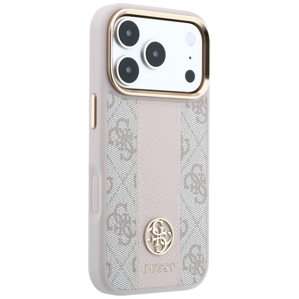Dėklas Guess 4G “Stripe Round” and “Classic Logos” MagSafe Case for iPhone 17 Pro Max / 18 Pro Max - Rožinė aprašymas - Prekės nuotrauka
