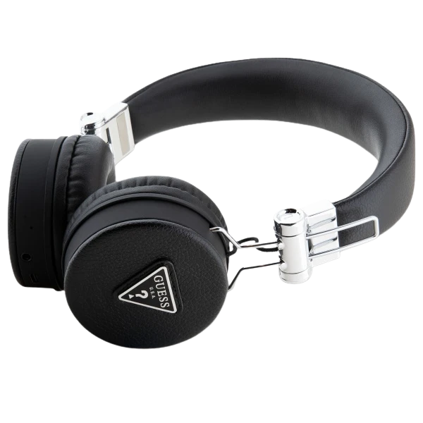Guess ausinės Bluetooth ENC GUBH70PGTSPSK juodos spalvos Grained Classic Round Shape aprašymas - Prekės nuotrauka