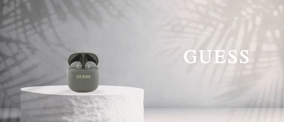 Guess ausinės Bluetooth GUTWSJ14ESGE TWS taupe Printed Classic Logo aprašymas - Prekės nuotrauka Guess ausinės Bluetooth GUTWSJ14ESGE TWS taupe Printed Classic Logo aprašymas - Prekės nuotrauka