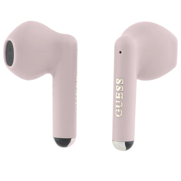 Guess ausinės Bluetooth GUTWSJ14ESGP TWS rožinės spalvos Printed Classic Logo aprašymas - Prekės nuotrauka
