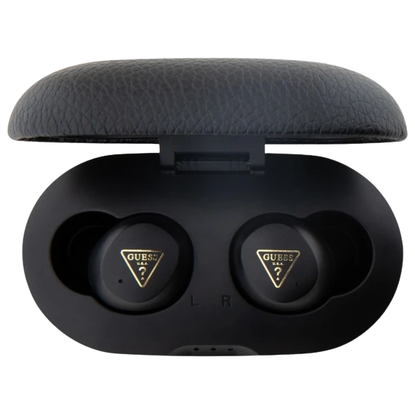 Guess ausinės Bluetooth GUTWSPGTSPSK TWS juodos spalvos Grained Classic Logo aprašymas - Prekės nuotrauka Guess ausinės Bluetooth GUTWSPGTSPSK TWS juodos spalvos Grained Classic Logo aprašymas - Prekės nuotrauka