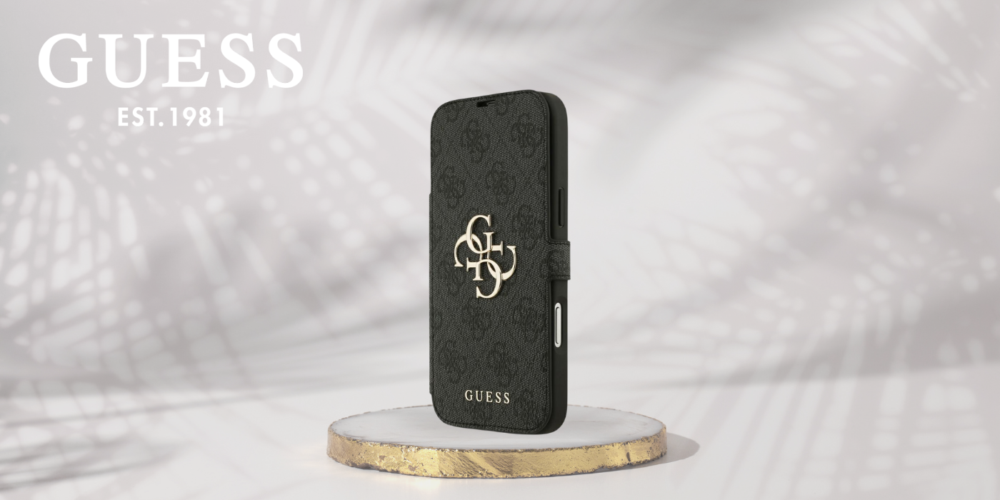 Dėklas Guess Book 4G Metal Logo Case for iPhone 18 Pro Max / 17 Pro Max - Juodas aprašymas - Prekės nuotrauka