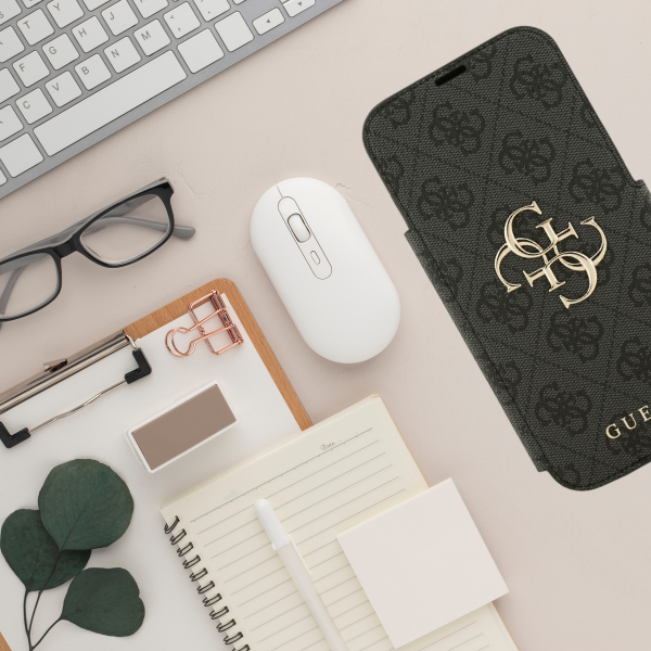 Dėklas Guess Book 4G Metal Logo Case for iPhone 18 Pro Max / 17 Pro Max - Juodas aprašymas - Prekės nuotrauka