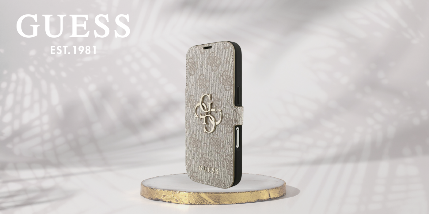 Dėklas Guess Book 4G Metal Logo Case for iPhone 18 Pro / 17 Pro - Rožinė aprašymas - Prekės nuotrauka