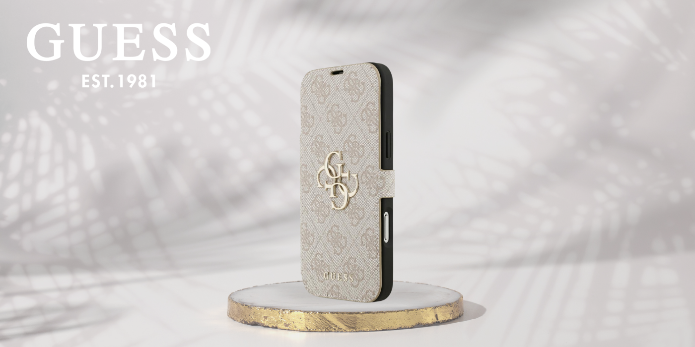 Dėklas Guess Book 4G Metal Logo Case for iPhone 18 Pro Max / 17 Pro Max - Rožinė aprašymas - Prekės nuotrauka