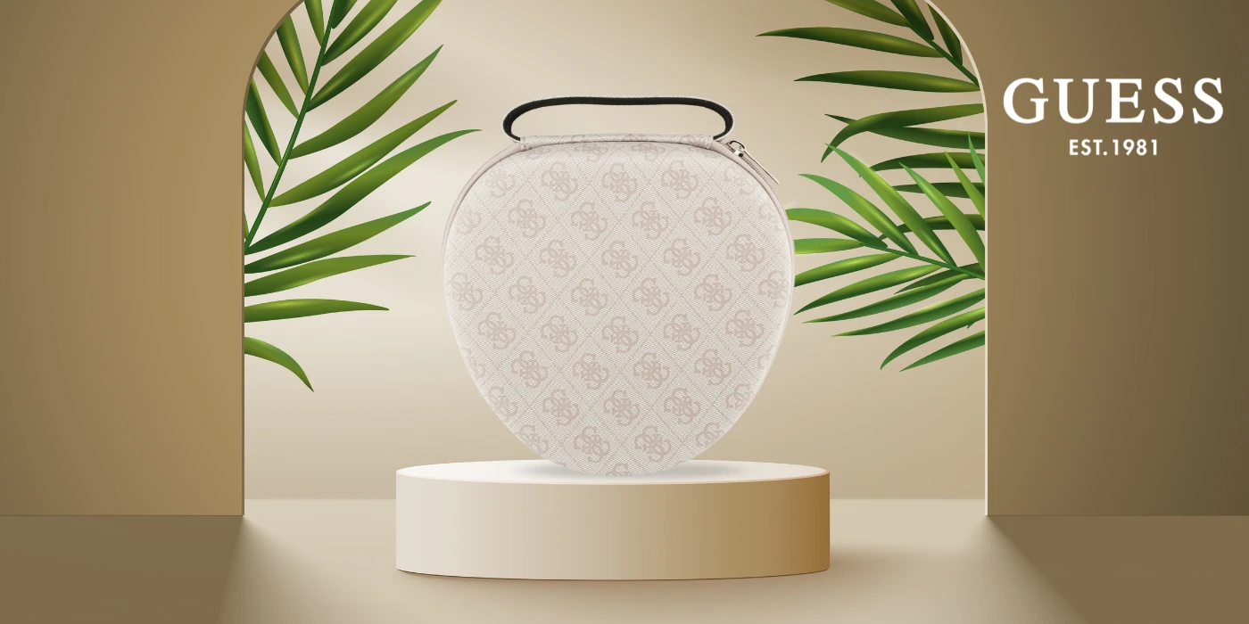 Ausinės Guess Carry Box Headphone Case - Rožinė aprašymas - Prekės nuotrauka