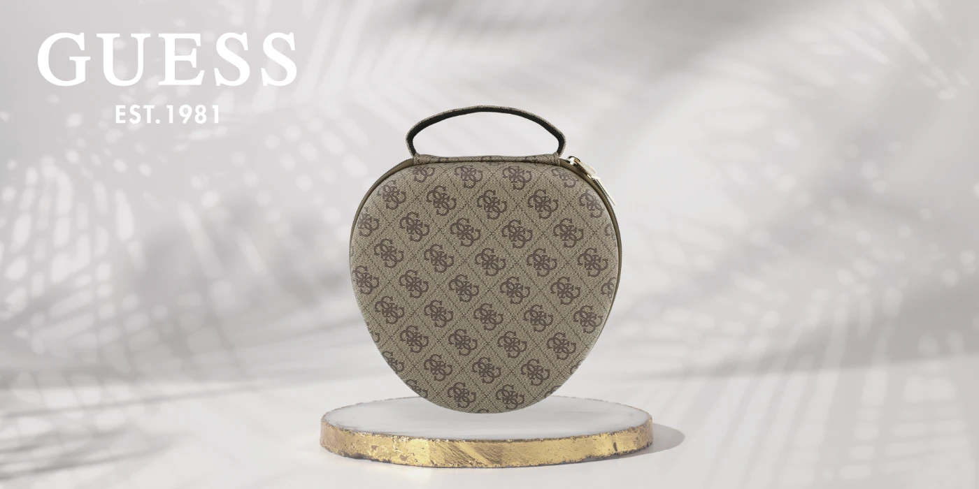 Guess Carry Box ausinės case - ruda aprašymas - Prekės nuotrauka