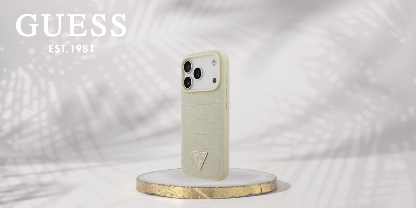 Dėklas Guess Croco Triangle Logo MagSafe case for iPhone 17 Pro - auksinis aprašymas - Prekės nuotrauka