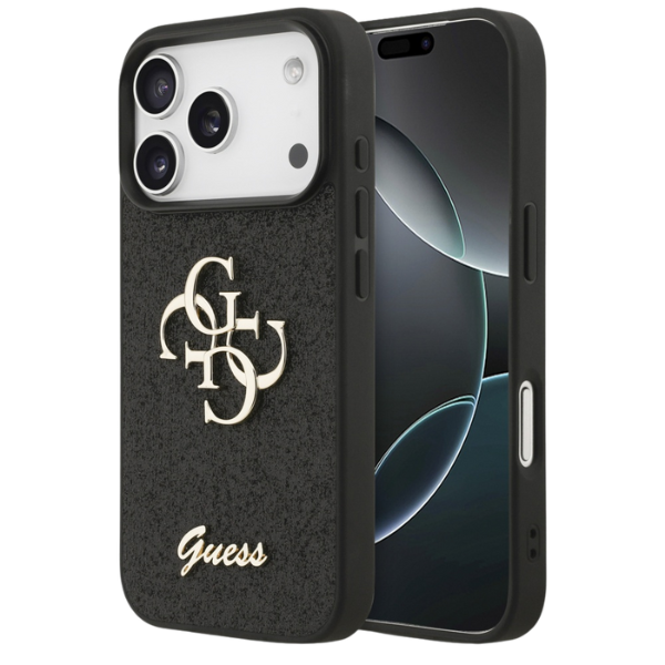 Dėklas Guess Fixed Glitter Big 4G Case for iPhone 17 Pro / 18 Pro - Juodas aprašymas - Prekės nuotrauka