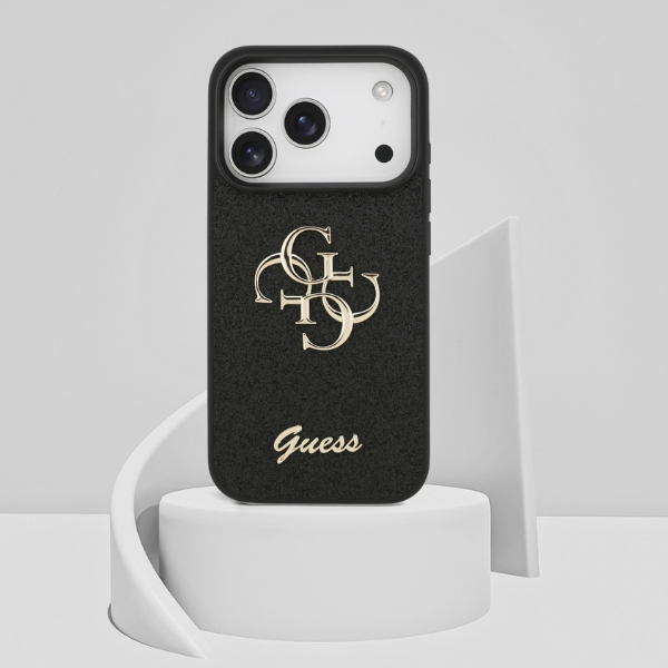 Dėklas Guess Fixed Glitter Big 4G Case for iPhone 17 Pro / 18 Pro - Juodas aprašymas - Prekės nuotrauka