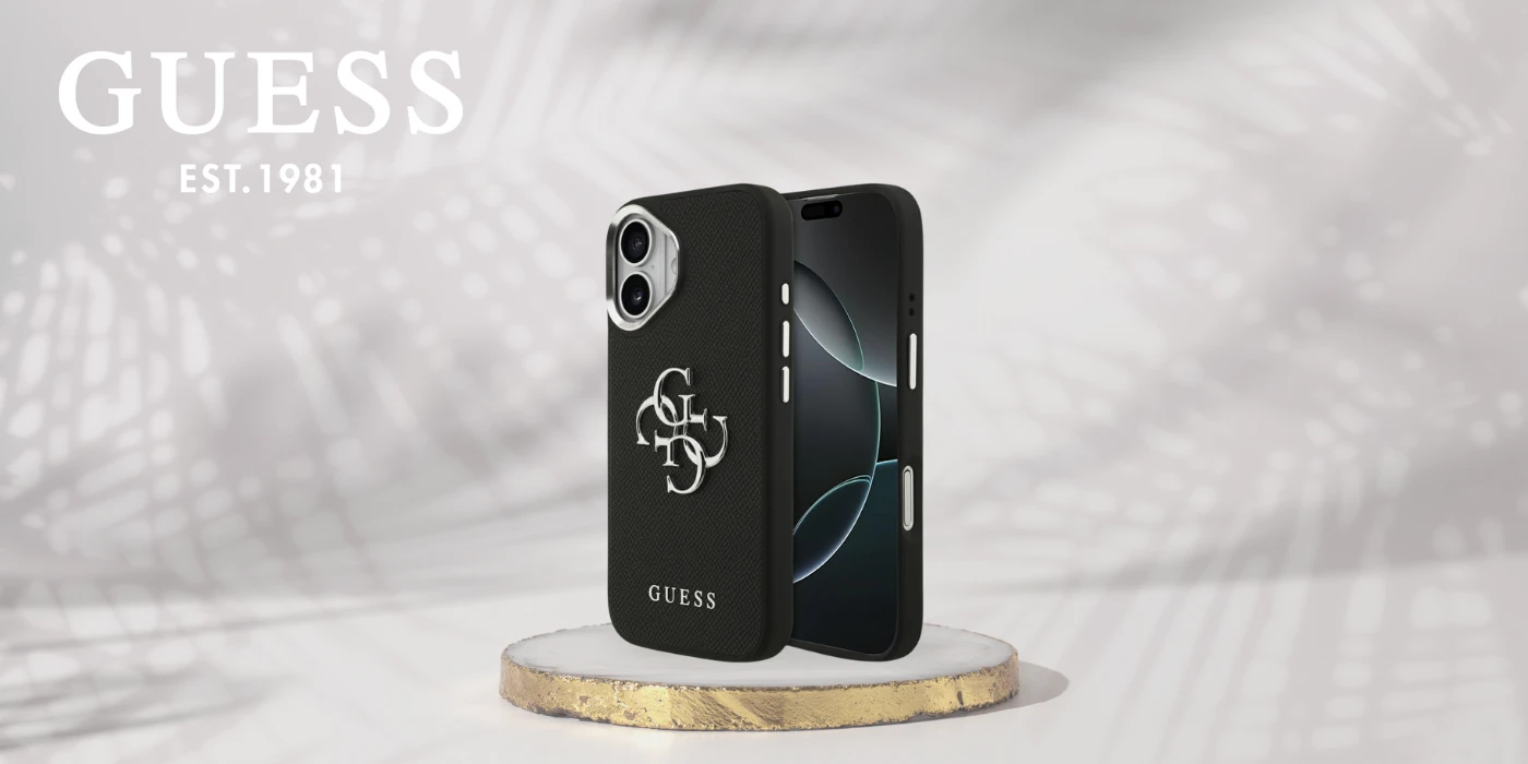 Dėklas Guess Grained Big 4G Classic Logo case for iPhone 17 - juodas aprašymas - Prekės nuotrauka