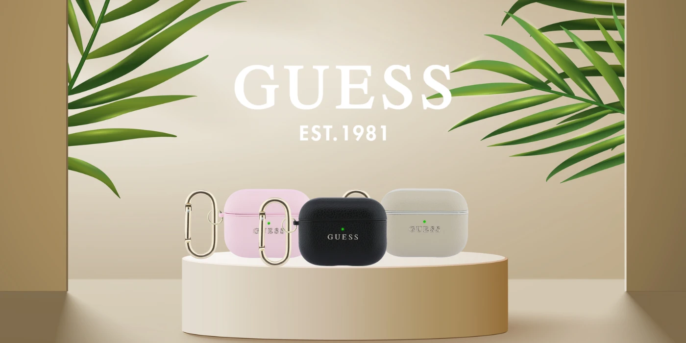 „Guess Grained Classic Logo Hook“ dėklas, skirtas „AirPods Pro 3“ ausinėms - auksinis aprašymas - Prekės nuotrauka