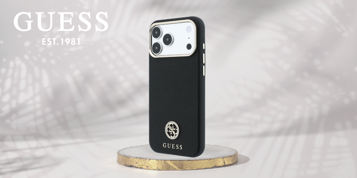 Dėklas Guess Grained Round Strass Logo MagSafe Case for iPhone 18 Pro / 17 Pro - Juodas aprašymas - Prekės nuotrauka