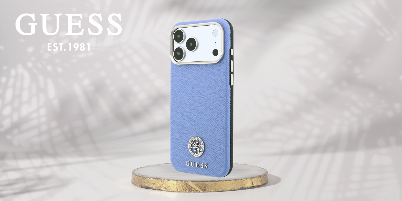 Dėklas Guess Grained Round Strass Logo MagSafe Case for iPhone 18 Pro / 17 Pro - Mėlyna aprašymas - Prekės nuotrauka